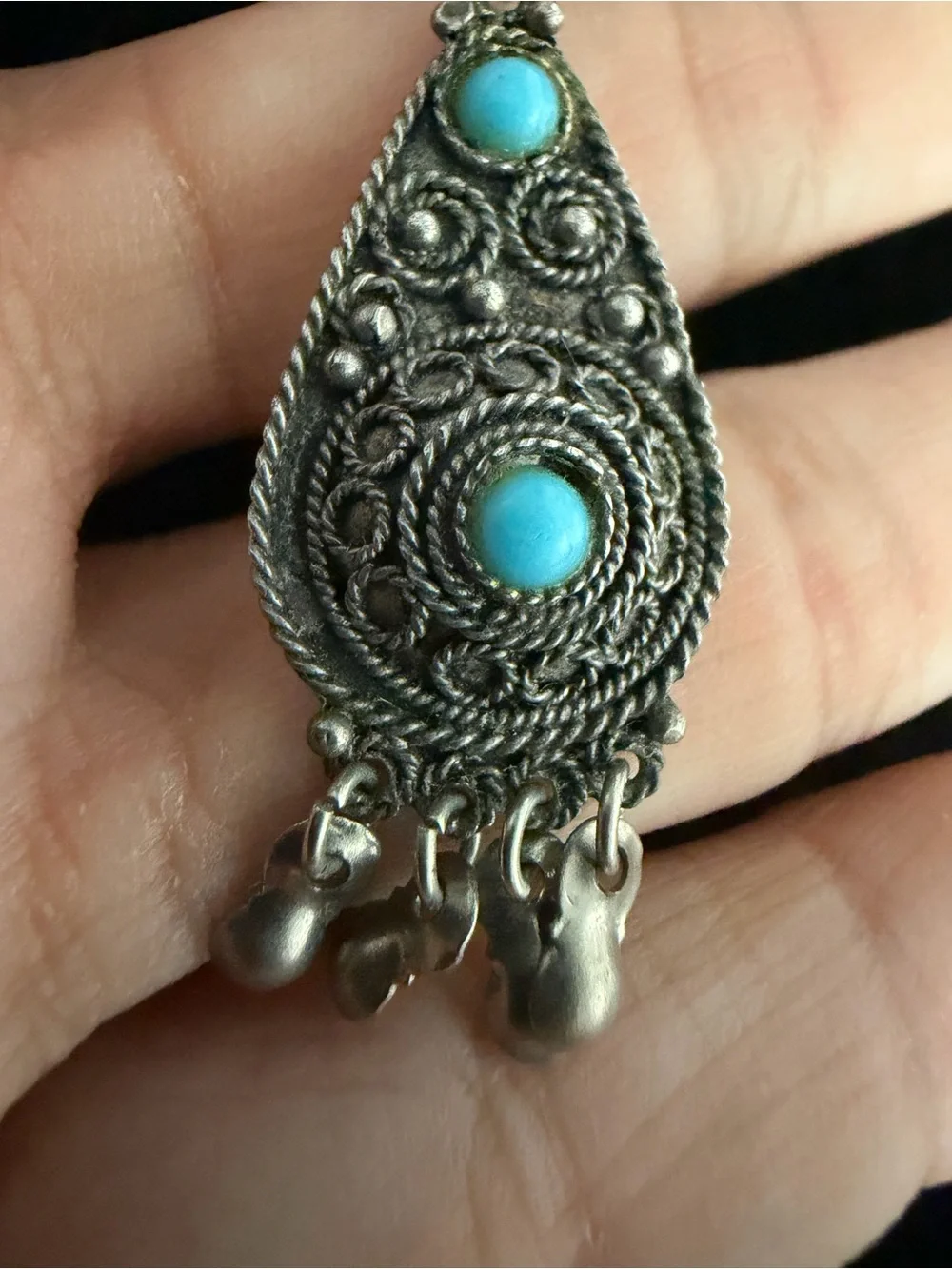 925 Sterling silver vintage turquoise necklace